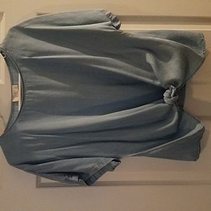 Loft Tie Front Chambray Top